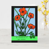 Im Gedenken an Ihr Ehemann zum Jahrestag Karte (Gelbe Blume)