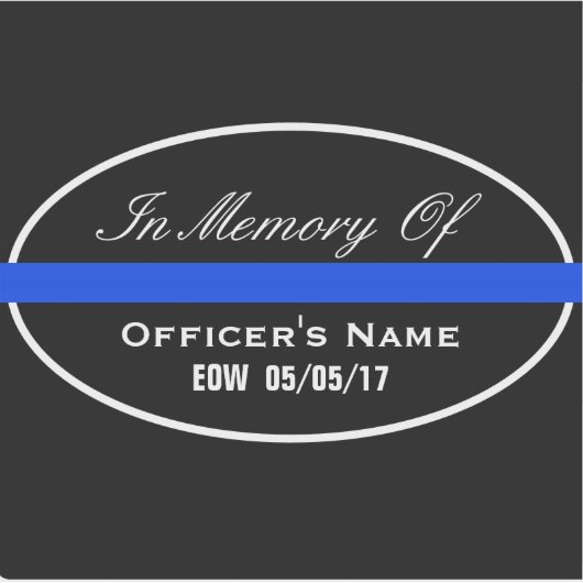 IM GEDENKEN DES FALLENBÜROS DÜNN BLUE LINE VINYL AUFKLEBER (Vorderseite)