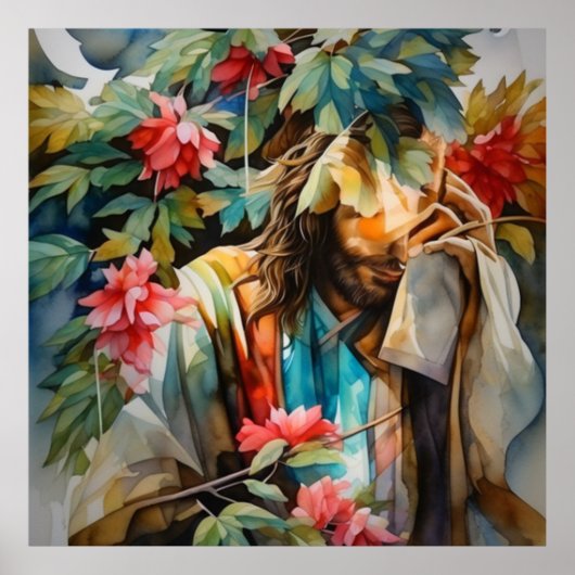 Im Geheimen Ort, Jesus Prays für die Welt Poster (Vorne)