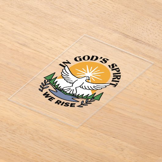 Im Geist Gottes erwachen wir - Glaube und Freiheit Acryleinladungen (Ablage )