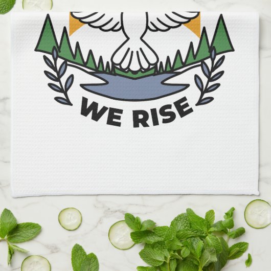 Im Geist Gottes erwachen wir - Glaube und Freiheit Geschirrtuch (Gefaltet)