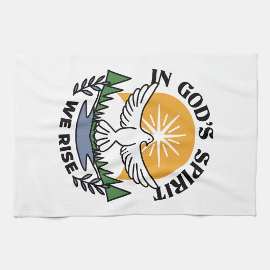 Im Geist Gottes erwachen wir - Glaube und Freiheit Geschirrtuch (Horizontal)