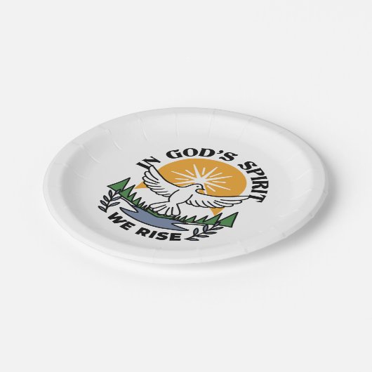 Im Geist Gottes erwachen wir - Glaube und Freiheit Pappteller (Schrägansicht)