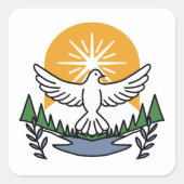 Im Geist Gottes erwachen wir - Glaube und Freiheit Quadratischer Aufkleber (Vorderseite)