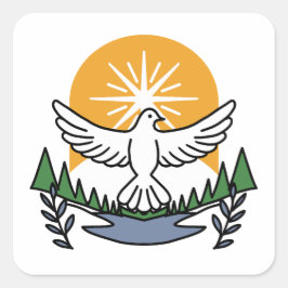 Im Geist Gottes erwachen wir - Glaube und Freiheit Quadratischer Aufkleber