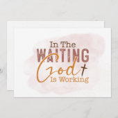 Im gewartet Gott arbeitet Christliche Angebotskart (Vorne/Hinten)