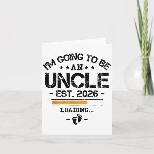 I'm Going To Be An Uncle 2026 - New Baby Announcem Karte (Vorderseite)