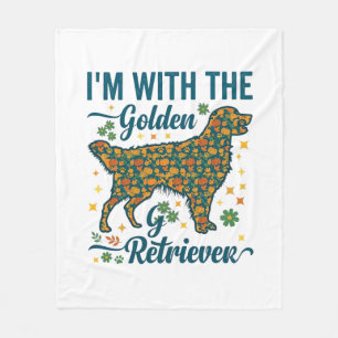 Im Golden Retriever Hund Halloween Kürbisse Blätte Fleecedecke