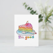 I'm Good, Kawaii Cartoon Rainbow Cake Postcard Postkarte (Stehend Vorderseite)