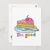 I'm Good, Kawaii Cartoon Rainbow Cake Postcard Postkarte (Vorne/Hinten)