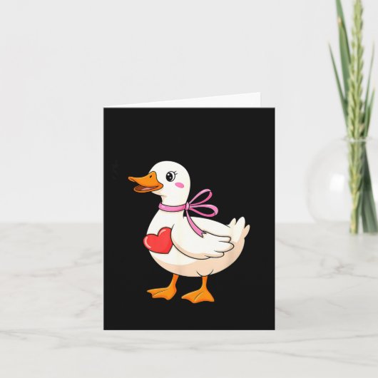 I'm Goosey For You Coquette Valentine Goose Karte (Vorderseite)