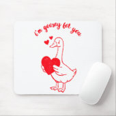 I'm Goosey For You Valentine Goose Hearts Minimal Mousepad (Mit Mouse)