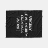 I'm Grandma's Favorite Grandson Granddaughter Humo Fleecedecke (Vorderseite (Horizontal))