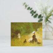Im Gras von Berthe Morisot Postkarte (Stehend Vorderseite)