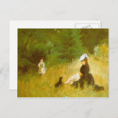 Im Gras von Berthe Morisot Postkarte (Vorne/Hinten)