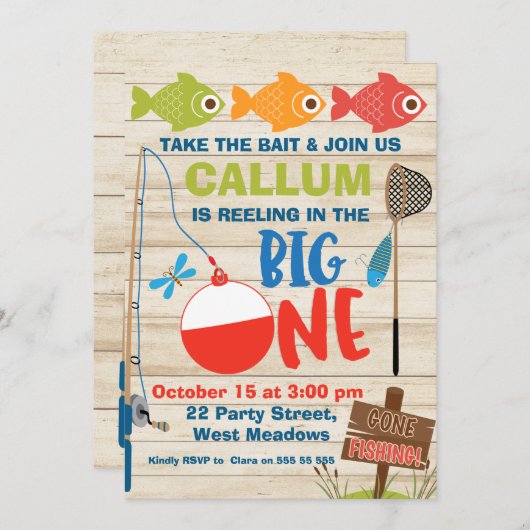 Im großen ersten Geburtstag feiern Einladung (Vorne/Hinten)