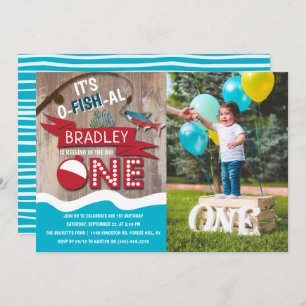 Im großen Foto 1. Geburtstag Einladung