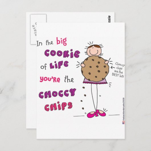 Im großen Keks des Lebens sind Sie die Choccy Chip Postkarte (Vorne/Hinten)