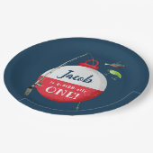 Im großen ONE Fishing zum Geburtstag Pappteller (Schrägansicht)