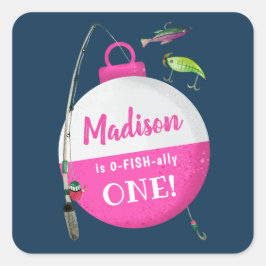 Im großen ONE Fishing zum Geburtstag Quadratischer Aufkleber