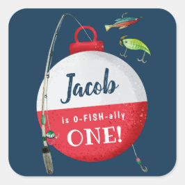 Im großen ONE Fishing zum Geburtstag Quadratischer Aufkleber
