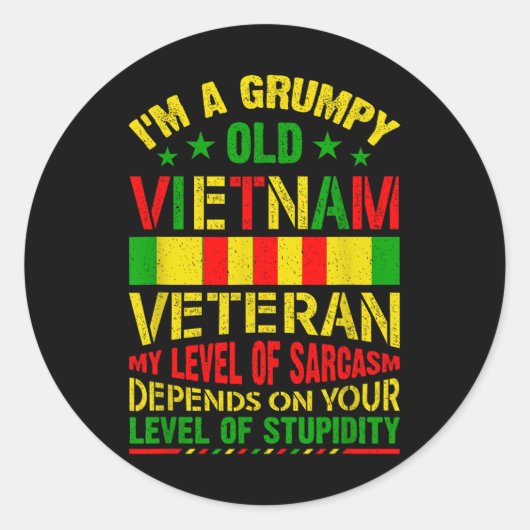 Im Grumpy Old Vietnam Veteran Shirt Vietnam Krieg Runder Aufkleber (Vorderseite)