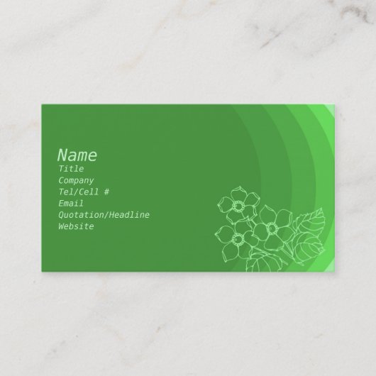 Im Grün Visitenkarte (Vorderseite)