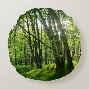 Im grünen Wald Rundes Kissen