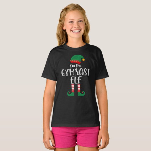 Im Gymnast Elf Matching Weihnachten T-Shirt (Vorne ganz)