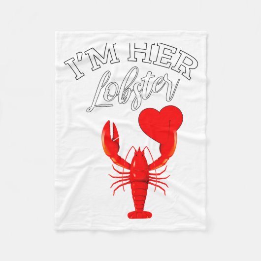 Im Her Lobster Heart Couple Matching Gift Valentin Fleecedecke (Vorderseite)