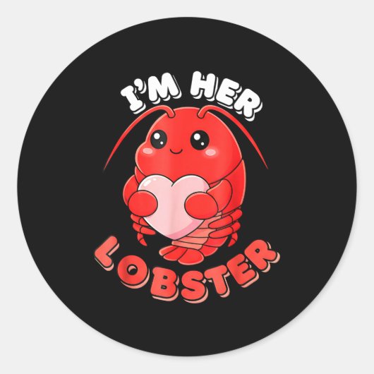 I'm Her Lobster Matching Couple Valentine's Day Wo Runder Aufkleber (Vorderseite)