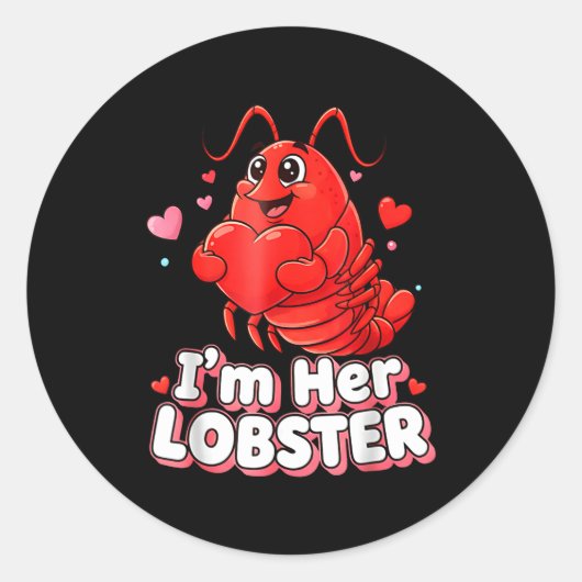 I'm Her Lobster Matching Couple Valentine's Day Wo Runder Aufkleber (Vorderseite)