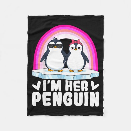 I'm Her Penguin Matching Couple Valentine Love Hea Fleecedecke (Vorderseite)