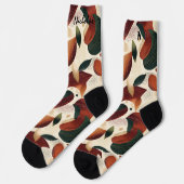 Im Herbst ernten Socken in Creme, Rost und Grün (Linkes Detail)