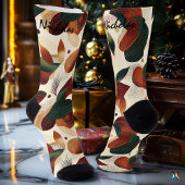 Im Herbst ernten Socken in Creme, Rost und Grün