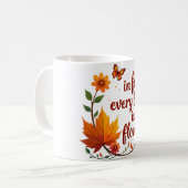 "Im Herbst ist jedes Leaf eine Blume" Kaffeetasse (Vorderseite Links)
