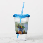 Im Herbst noch Leben mit Kürbis, Blume Acryltrinkbecher (Rückseite)