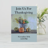 Im Herbst noch Leben mit Kürbis, Blume Einladung (Stehend Vorderseite)