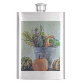 Im Herbst noch Leben mit Kürbis, Blume Flachmann