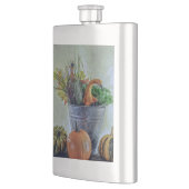 Im Herbst noch Leben mit Kürbis, Blume Flachmann (Links)