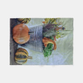 Im Herbst noch Leben mit Kürbis, Blume Fleecedecke (Vorderseite (Horizontal))