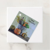 Im Herbst noch Leben mit Kürbis, Blume Geschenkanhänger (Beispiel)