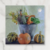 Im Herbst noch Leben mit Kürbis, Blume Geschenkanhänger (Rückseite)