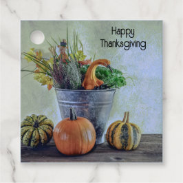 Im Herbst noch Leben mit Kürbis, Blume Geschenkanhänger