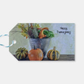 Im Herbst noch Leben mit Kürbis, Blume Geschenkanhänger (Rückseite Horizontal)