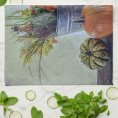Im Herbst noch Leben mit Kürbis, Blume Geschirrtuch (Gefaltet)