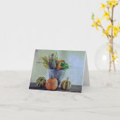 Im Herbst noch Leben mit Kürbis, Blume Karte (Gelbe Blume)