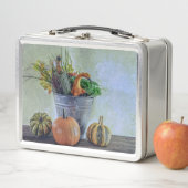 Im Herbst noch Leben mit Kürbis, Blume Metall Brotdose (Beispiel)