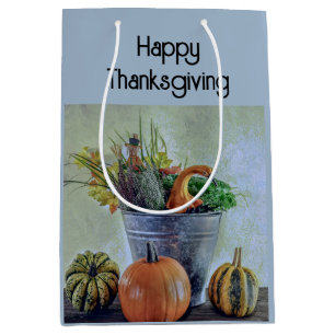 Im Herbst noch Leben mit Kürbis, Blume Mittlere Geschenktüte