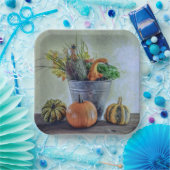 Im Herbst noch Leben mit Kürbis, Blume Pappteller (Party)